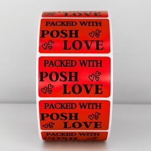 Packed With Posh Love Stickers | Purple Labels for Poshmark Packaging